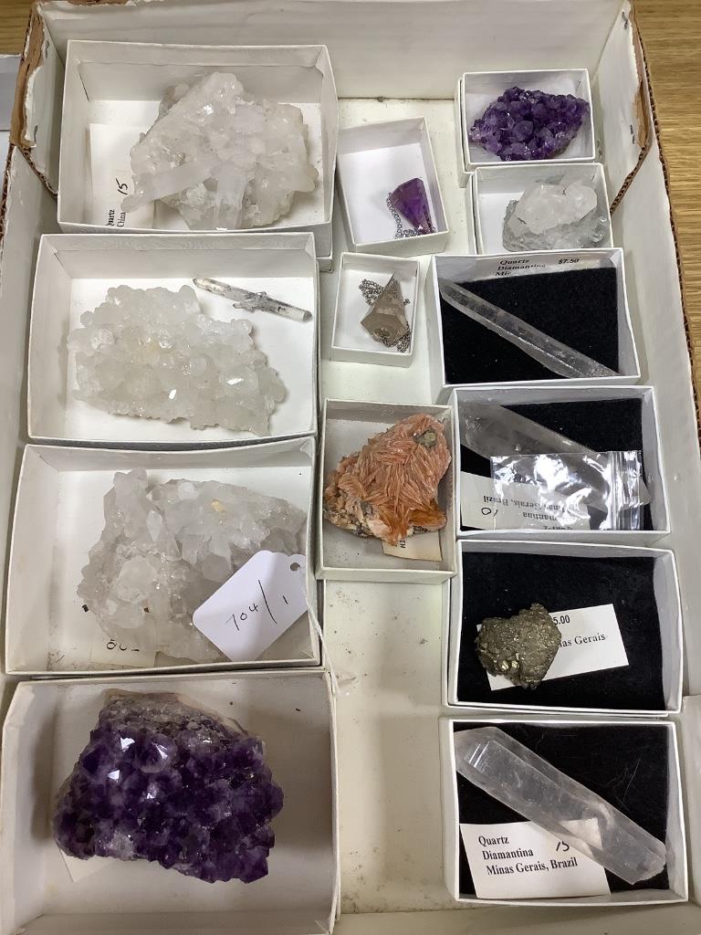 A collection of mineral specimens